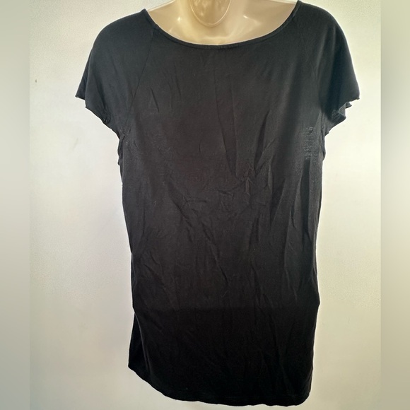 Ann Taylor Women’s black ruffle neck blouse size medium - Picture 4 of 4